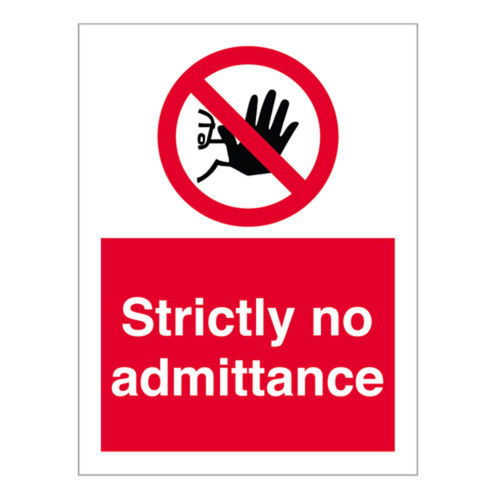 Strictly No Admittance Sign (10075V)